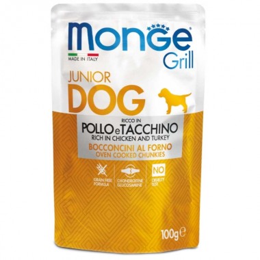 Monge Dog Wet GRILL Puppy & Junior курица с индейкой 0,1 Кг