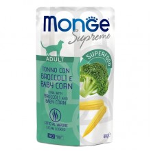 Влажный корм для котов MONGE CAT WET Adult тунец с брокколи и молодой кукурузой 80 г Влажный корм для котов MONGE CAT WET Adult тунец с брокколи и молодой кукурузой 80 г