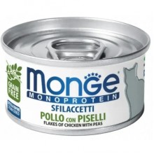 Влажный корм для котов Monge Cat Wet MONOPROTEIN мясные хлопья курица, горошек 80 г Влажный корм для котов Monge Cat Wet MONOPROTEIN мясные хлопья курица, горошек 80 г