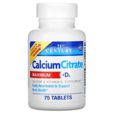 Микроэлемент Кальций 21st Century Calcium Citrate Maximum + D3 75 Tabs Микроэлемент Кальций 21st Century Calcium Citrate Maximum + D3 75 Tabs