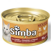 Влажный корм для котов Monge Simba Cat Wet куриные сердечки и печень 0,085 Кг