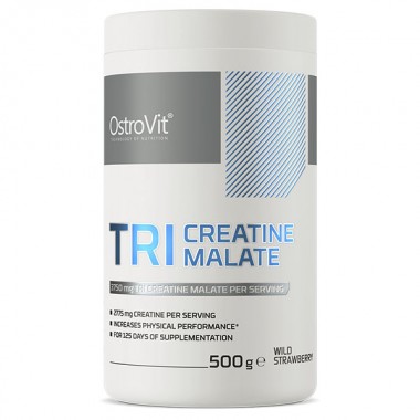 Креатин комплекс OstroVit Tri Creatine Malate 500 g /125 servings/ Wild Strawberry