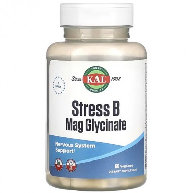 В комплекс KAL Stress B Mag Glycinate 60 Veg Caps В комплекс KAL Stress B Mag Glycinate 60 Veg Caps