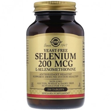 Селен Solgar Selenium, Yeast-Free 200 mcg 250 Tabs SOL-02558