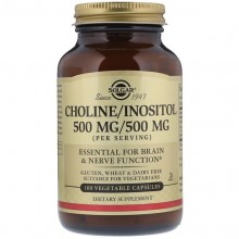 Инозитол Solgar Choline/Inositol, 500mg/500 mg 100 Veg Caps