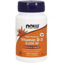 Витамин D NOW Foods Vitamin D-3 5000 IU 240 Softgels