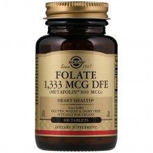 Фолиевая кислота Solgar Folate 1333 mcg DFE (As Metafolin 800 mcg) 100 Tabs