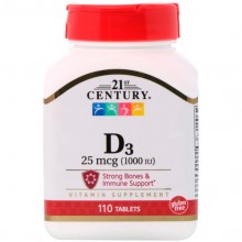 Витамин D 21st Century Vitamin D3 High Potency 1000 IU 110 Tabs