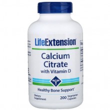 Микроэлемент Кальций Life Extension Calcium Citrate with Vitamin D 200 Veg Caps