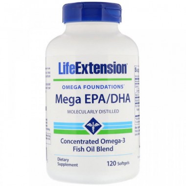 Омега 3 Life Extension Omega Foundations Mega EPA/DHA 120 Softgels
