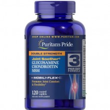 Препарат для суставов и связок Puritan's Pride Double Strength Glucosamine, Chondroitin & MSM 120 Caplets