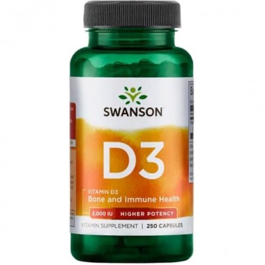 Витамин D Swanson Vitamin D3 - Higher Potency 50 mcg 250 Caps SWA-11210