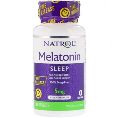 Мелатонин для сна Natrol Melatonin Time Release, Extra Strength 5 mg 100 Tabs NTL-04837