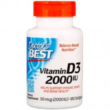 Витамин D Doctor's Best Vitamin D3 2000 IU 180 Softgels DRB-00210 Витамин D Doctor's Best Vitamin D3 2000 IU 180 Softgels DRB-00210