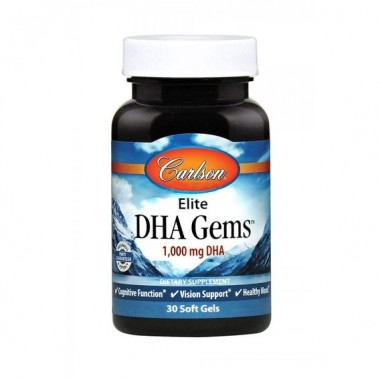 Омега 3 Carlson Labs Elite DHA Gems 1000 mg 30 Soft Gels CAR-16900