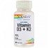 Комплекс Витамин D3+K2 Solaray Soy-Free Vitamin D3 + K2 120 Veg Caps SOR-57445