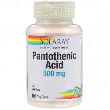 Пантотеновая кислота Solaray Pantothenic Acid 500 mg 100 Veg Caps SOR-04380