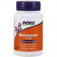 Мелатонин для сна NOW Foods Melatonin 3 mg 60 Veg Caps NF3255