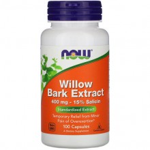 Кора ивы NOW Foods Willow Bark Extract 400 mg 100 Caps NOW-04775 Кора ивы NOW Foods Willow Bark Extract 400 mg 100 Caps NOW-04775