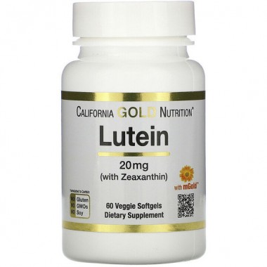 Лютеин California Gold Nutrition Lutein with Zeaxanthin 20 mg 60 Veg Softgels CGN-01408