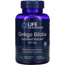 Гинкго Билоба Life Extension Ginkgo Biloba Certified Extract 120 mg 365 Veg Caps Гинкго Билоба Life Extension Ginkgo Biloba Certified Extract 120 mg 365 Veg Caps