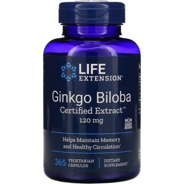Гинкго Билоба Life Extension Ginkgo Biloba Certified Extract 120 mg 365 Veg Caps