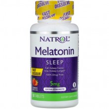 Мелатонин для сна Natrol Melatonin Fast Dissolve, Extra Strength 5 mg 90 Tabs Strawberry NTL-05865