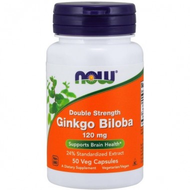 Гинкго Билоба NOW Foods Ginkgo Biloba Double Strength 120 mg 50 Veg Caps