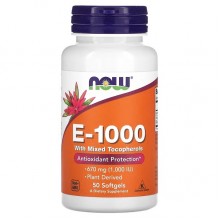 Витамин E NOW Foods Vitamin E-1000 with Mixed Tocopherols 50 Caps