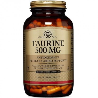 Таурин Solgar Taurine 500 mg 250 Veg Caps SOL-02702