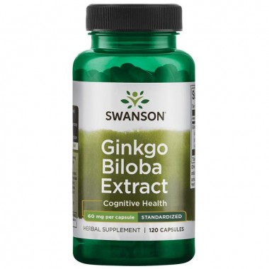 Гинкго Билоба Swanson Ginkgo Biloba Extract Standardized 60 mg 120 Caps