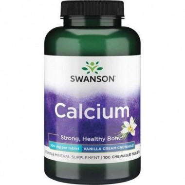 Микроэлемент Кальций Swanson Premium Calcium 500 mg 100 Chewables Vanilla Cream