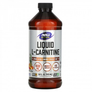Карнитин NOW Foods L-Carnitine Liquid 1000 mg 473 ml /31 servings/ Tropical Punch