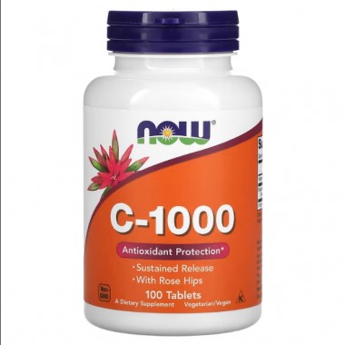 Витамин C NOW Foods Vitamin C-1000 with Rose Hips SR 100 Tabs