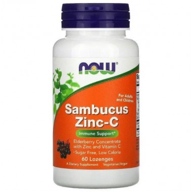 Бузина NOW Foods Sambucus Zinc-C 60 Lozenges