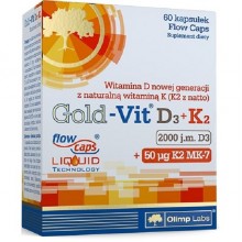 Витамин D3+K2 для спорта Olimp Nutrition Gold Vit D3+K2 2000 IU 60 Caps Витамин D3+K2 для спорта Olimp Nutrition Gold Vit D3+K2 2000 IU 60 Caps