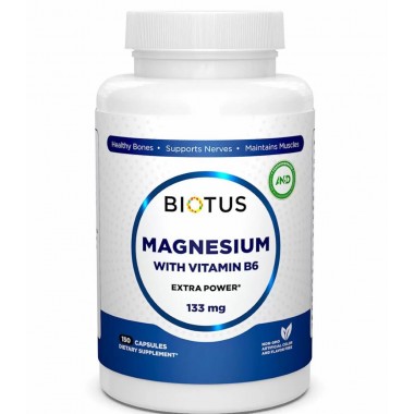 Микроэлемент Магний Biotus Magnesium with Vitamin B6 150 Caps BIO-530180