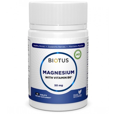 Микроэлемент Магний Biotus Magnesium with Vitamin B6 30 Tabs BIO-530272