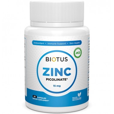 Микроэлемент Цинк Biotus Zinc Picolinate 15 mg 60 Caps BIO-530463