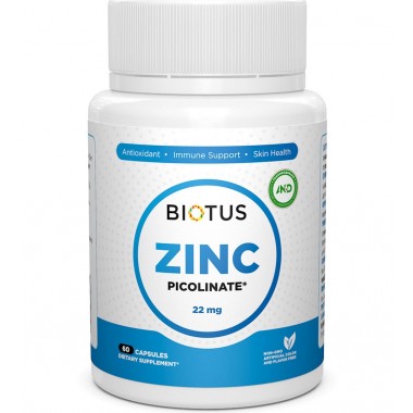 Микроэлемент Цинк Biotus Zinc Picolinate 22 mg 60 Caps BIO-530494