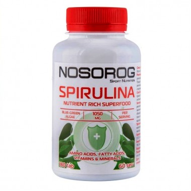 Спирулина для спорта Nosorog Nutrition Spirulina 180 Tabs