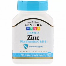 Витаминно-минеральный комплекс 21st Century Zinc Plus Vitamins C & B-6 90 Chewable Tabs Cherry