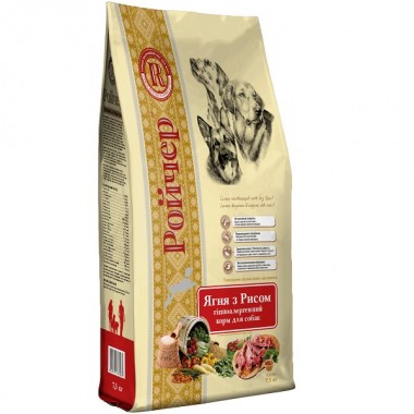 Ройчер Ягненок с рисом Гипоаллергенный корм для собак. Мясо ягненка 27%, рис 20%, коричневый рис 15%. (7,5 кг)  Ройчер Ягненок с рисом Гипоаллергенный корм для собак. Мясо ягненка 27%, рис 20%, коричневый рис 15%. (7,5 кг)