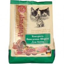 Ройчер Контроль вывода шерсти дл кошек. Куриное мясо, куриная печень гидролизованная. 400г