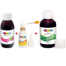 Противопростудное средство для детей Pediakid Комплекс "Сопли и кашель" Nez Gorge 125 ml Honey and Lemon + Nez Gorge Spray 20 ml + Toux seche et grasse 125 ml Lemon