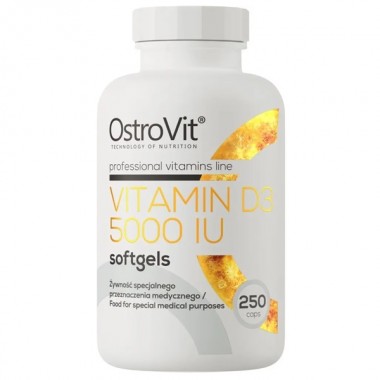 Витамин D для спорта OstroVit Vitamin D3 5000 IU 250 Softgels