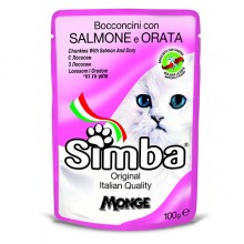 Влажный корм для котов Monge Simba Cat Wet лосось и дори 0,1  кг