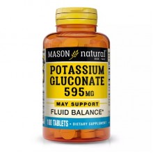 Микроэлемент Калий Mason Natural Potassium Gluconate 595 mg 100 Tabs Микроэлемент Калий Mason Natural Potassium Gluconate 595 mg 100 Tabs