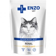 Enzo Vet Диета при заболевании почек с курицей в соусе для кошек, пауч 100г (24шт/уп), за шт.