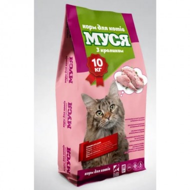  МУСЯ Корм для кошек Кролик 30/15, 10 кг
